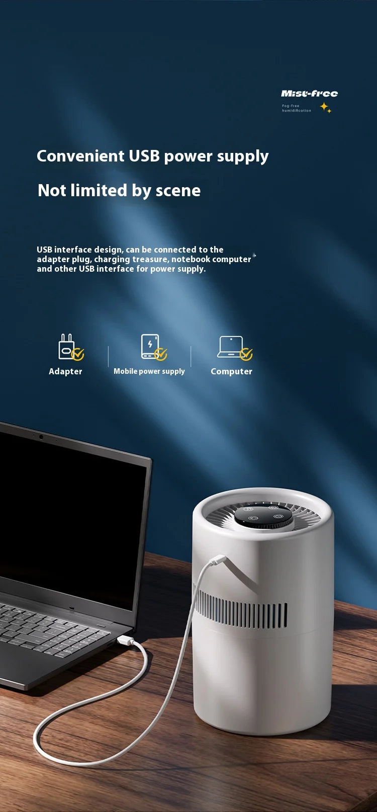 2-in-1 USB Air Purifier/Humidifier